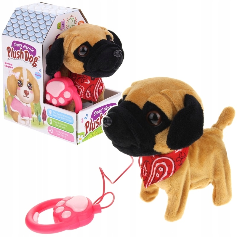 

Piesek Interaktywny Chodzi na Smyczy Mops Husky