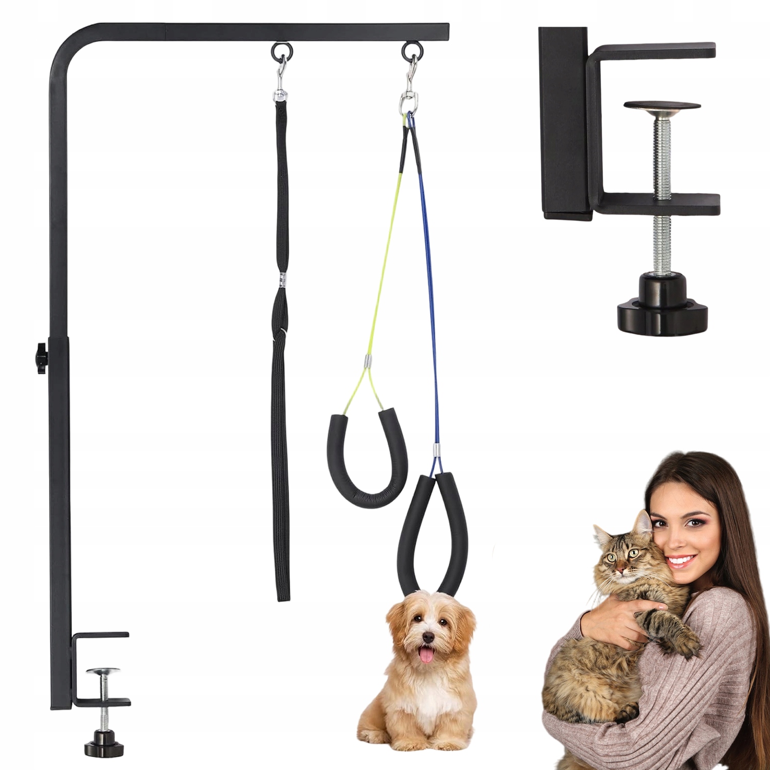 Levně Držák Pro Péči O Psa, Nastavitelný Groomerský Stojan Se 3 Lany