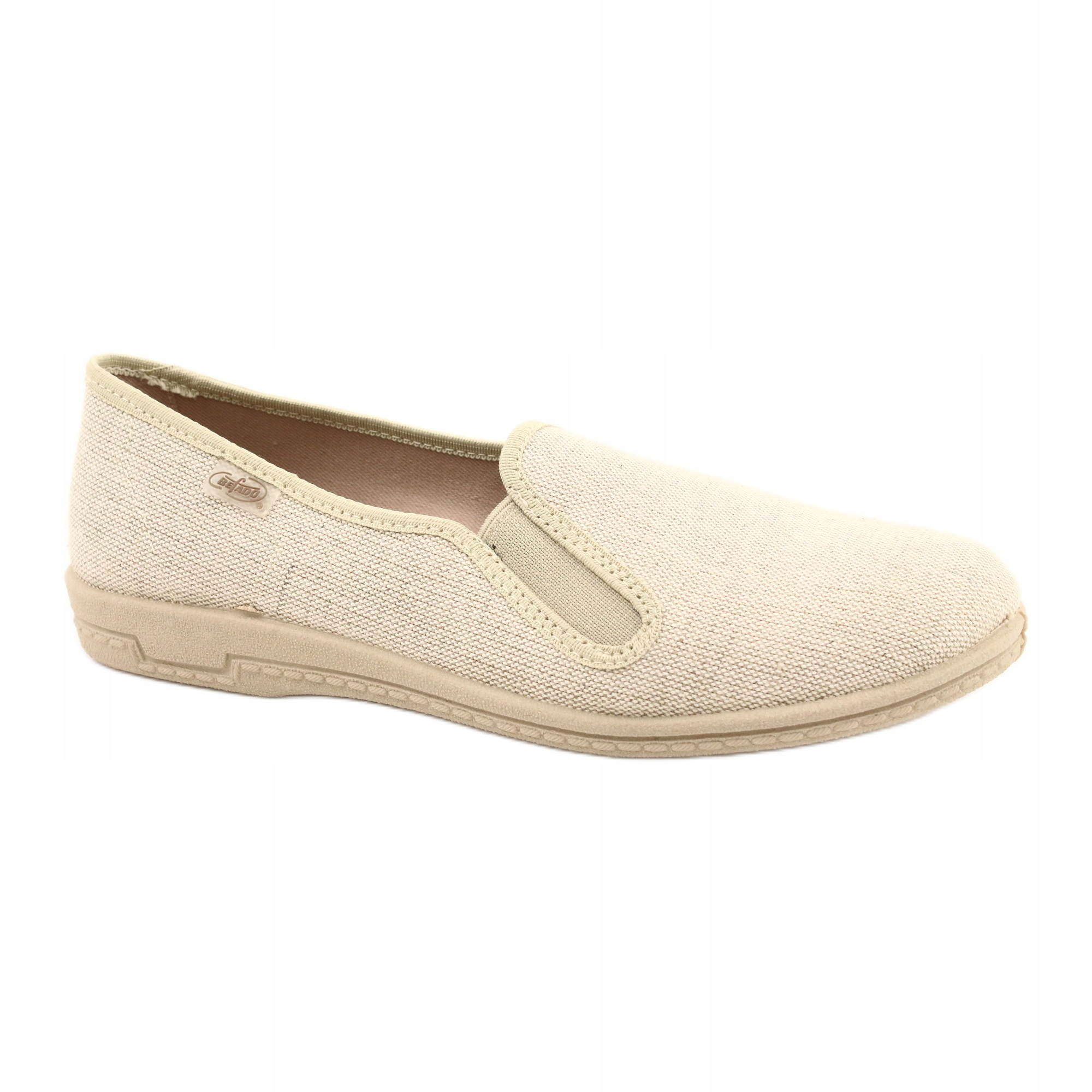 

Beżowy Tkanina Buty Kapcie Befado r.45