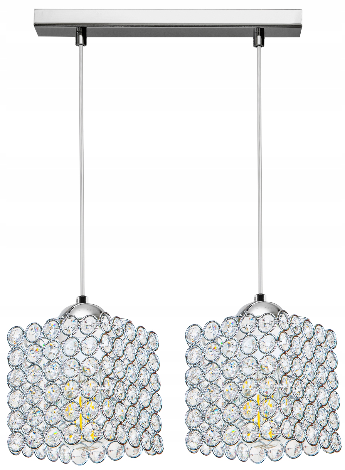 

Lampa Wisząca Plafon Żyrandol Kryształki Chrom Led