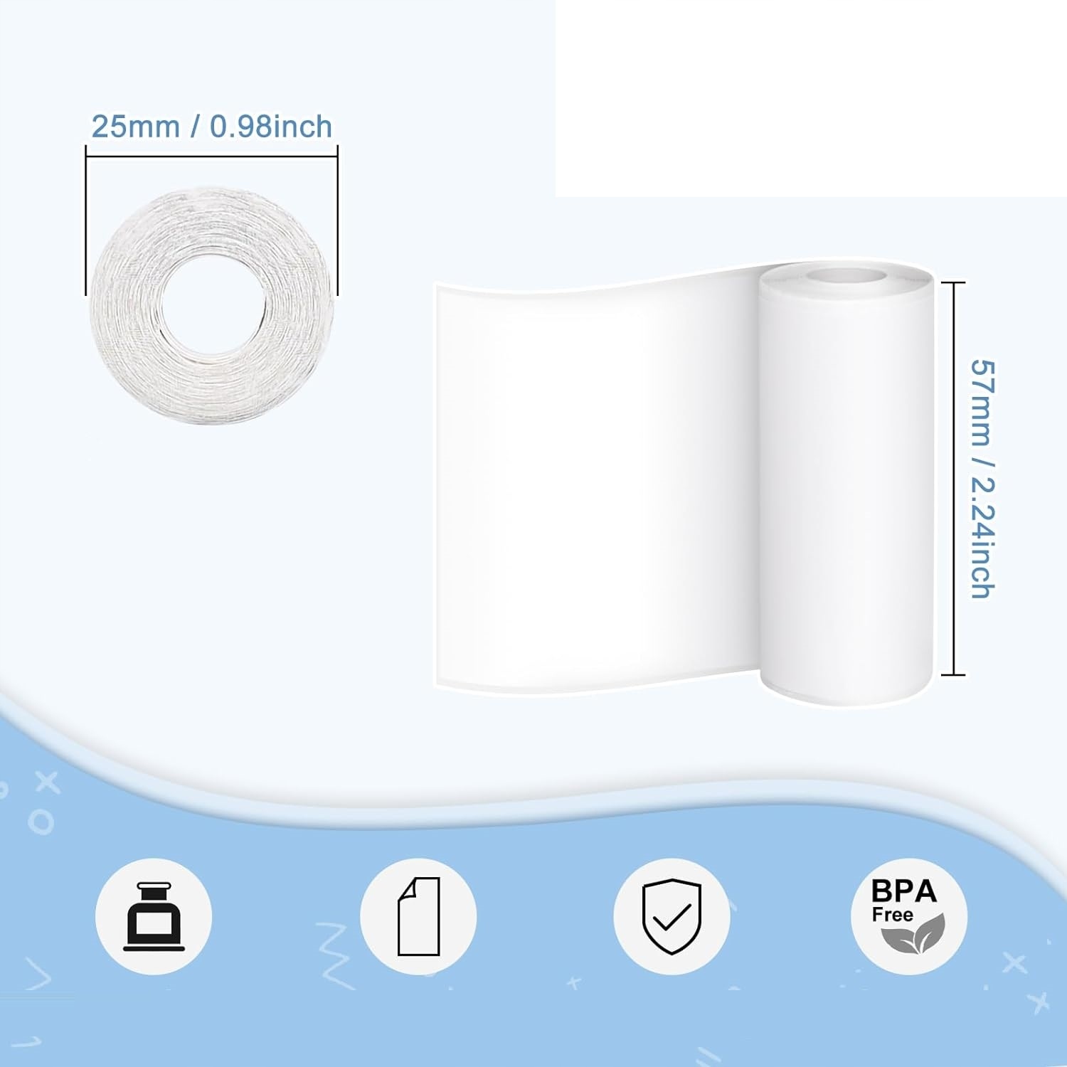 20X ROLEK PAPIER KASOWY DO DRUKARKI TERMICZNEJ KASY FISKALNEJ 57 x 25 mm Marka inny