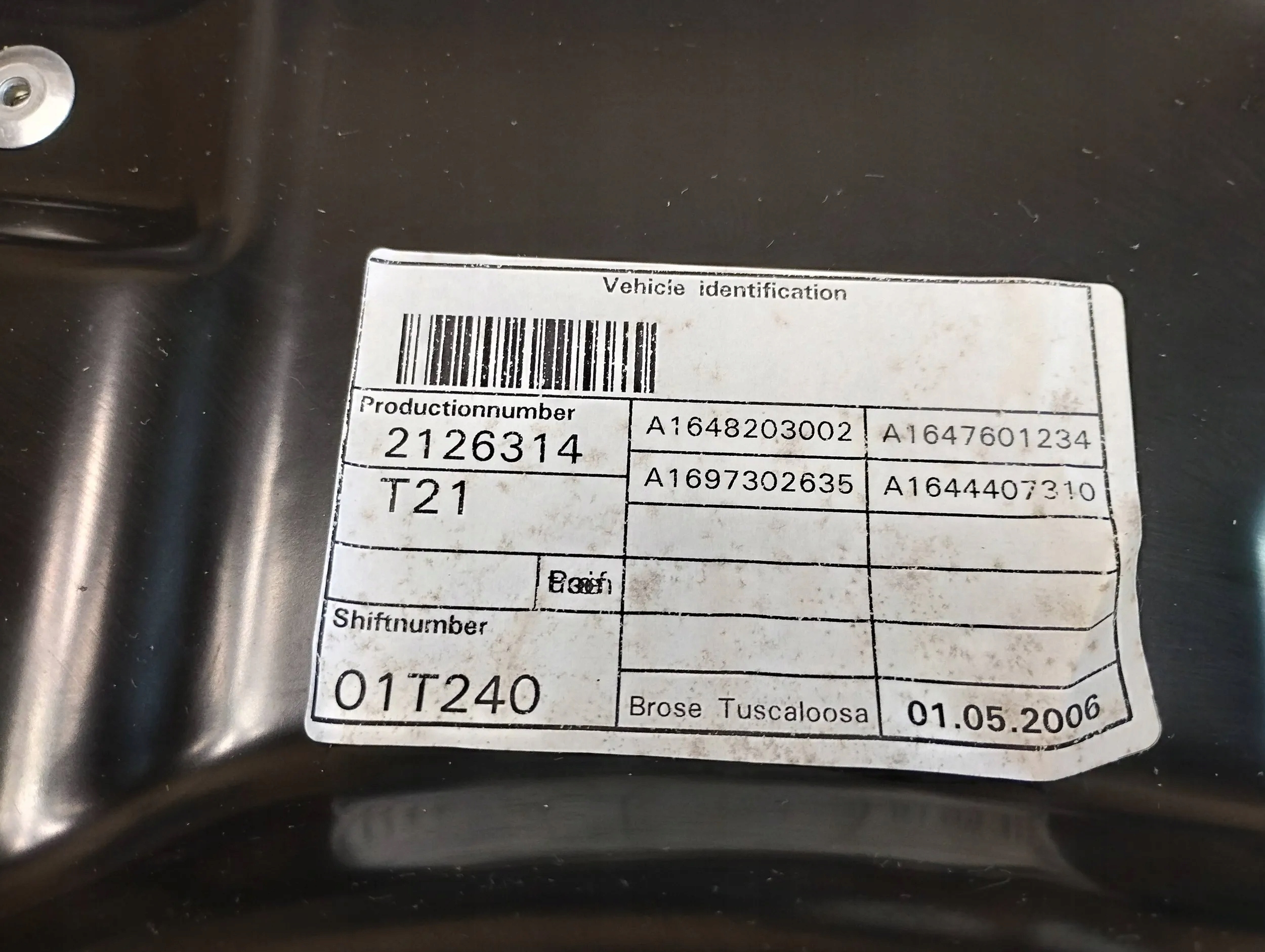 Mercedes ML W164 mécanisme droite arrière A1648203002