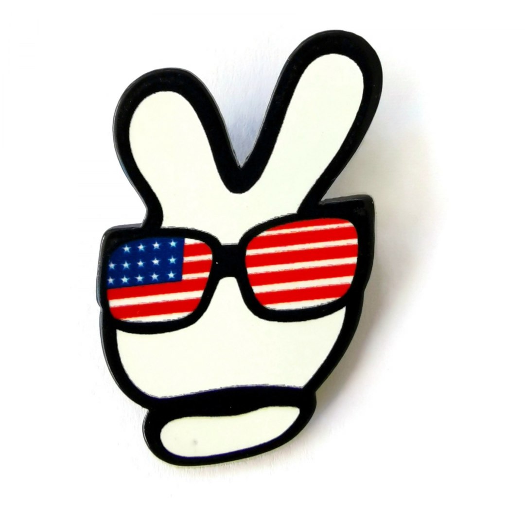 

Przypinka Znak Victoria Okulary Usa Buton Metal Pi