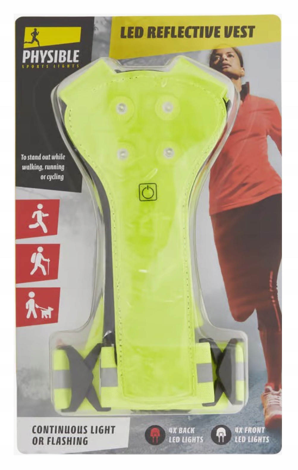 Odblaskowa kamizelka bezpieczeństwa + oświetlenie na ROWER do biegania CS Kod producenta MI195