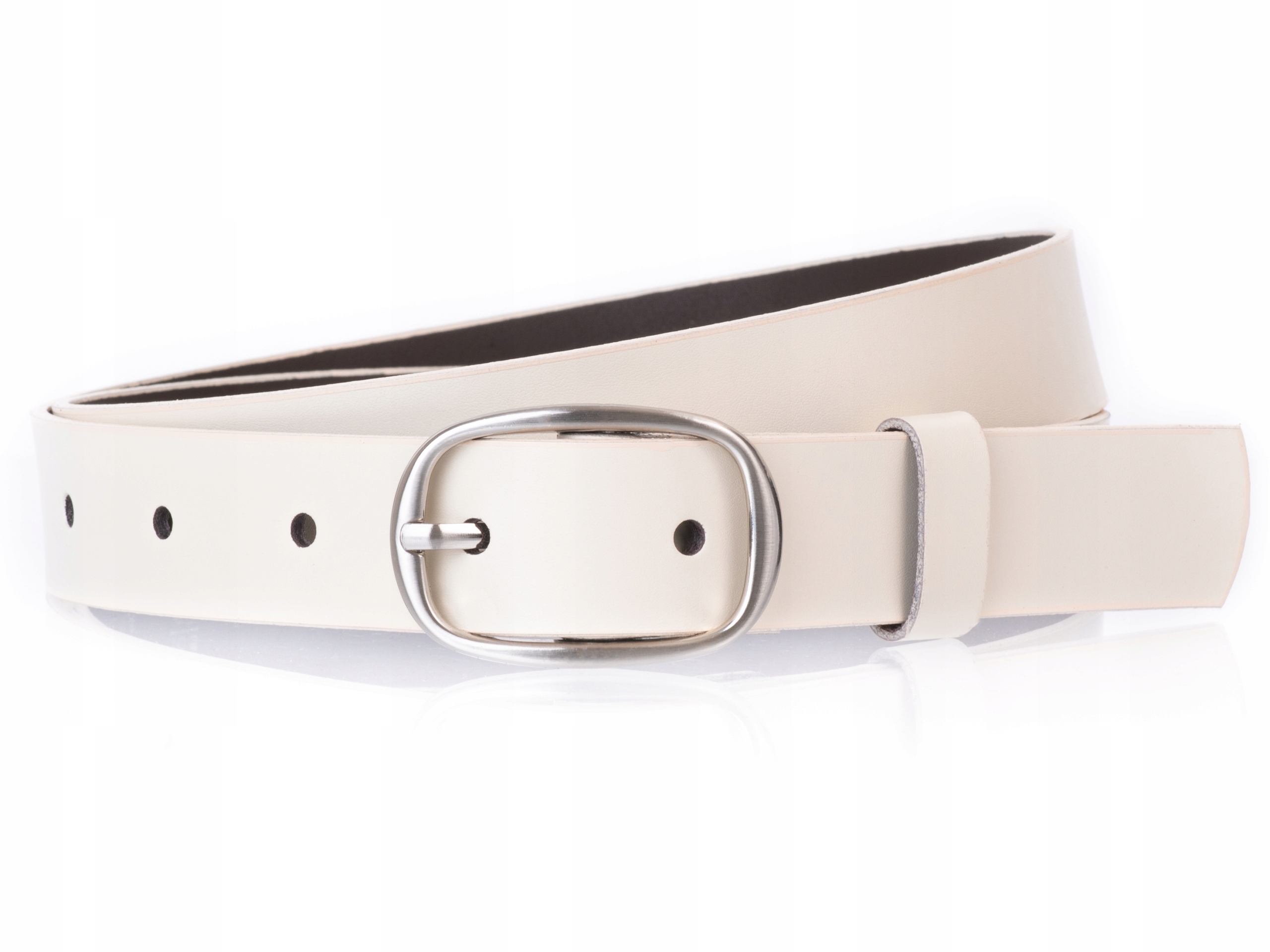 

Pasek do spodni 100% Skórzany Kremowy r. 95cm