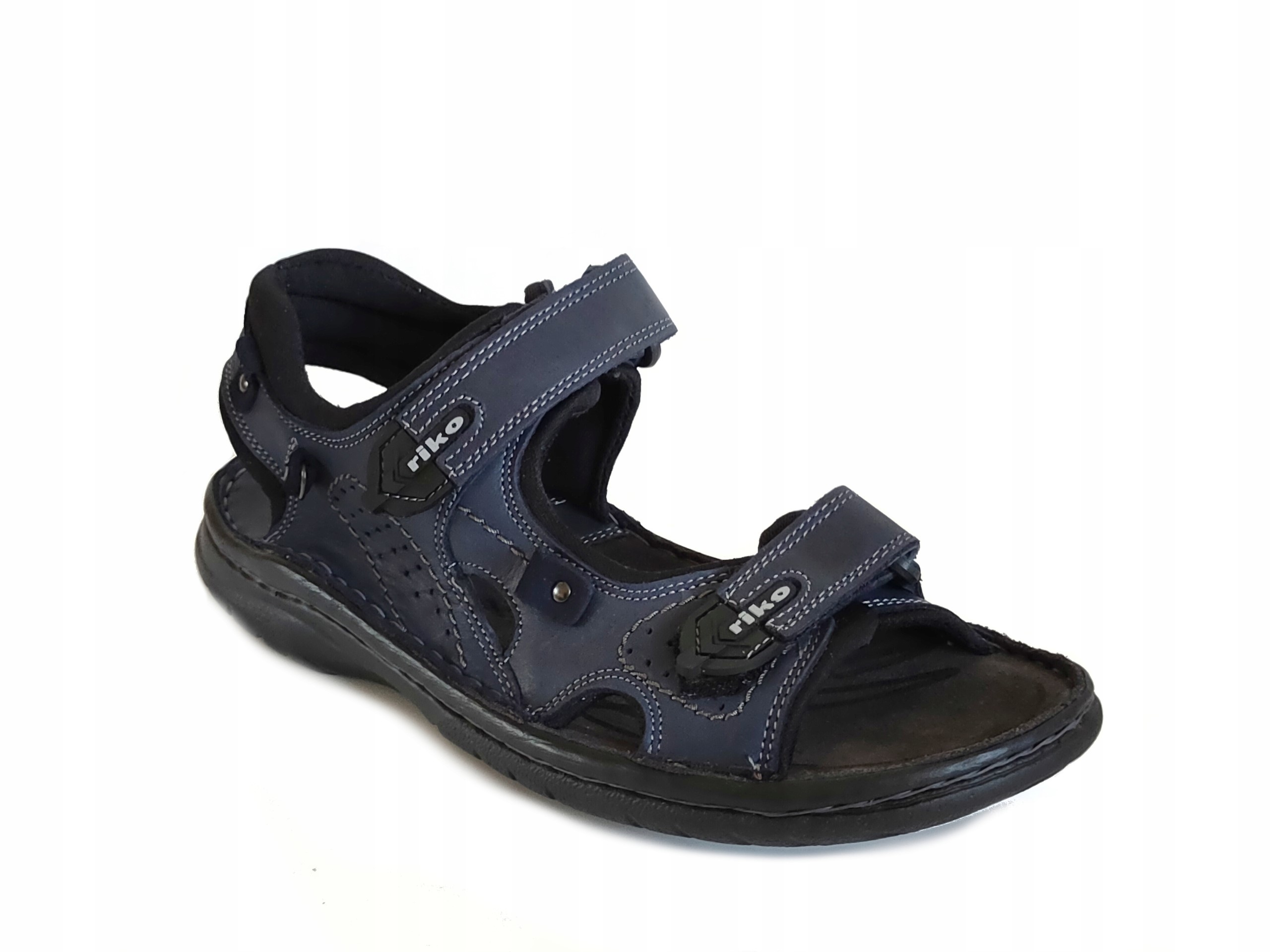 Riko 552 sandály Polské letní modré 42 přírodní kůže