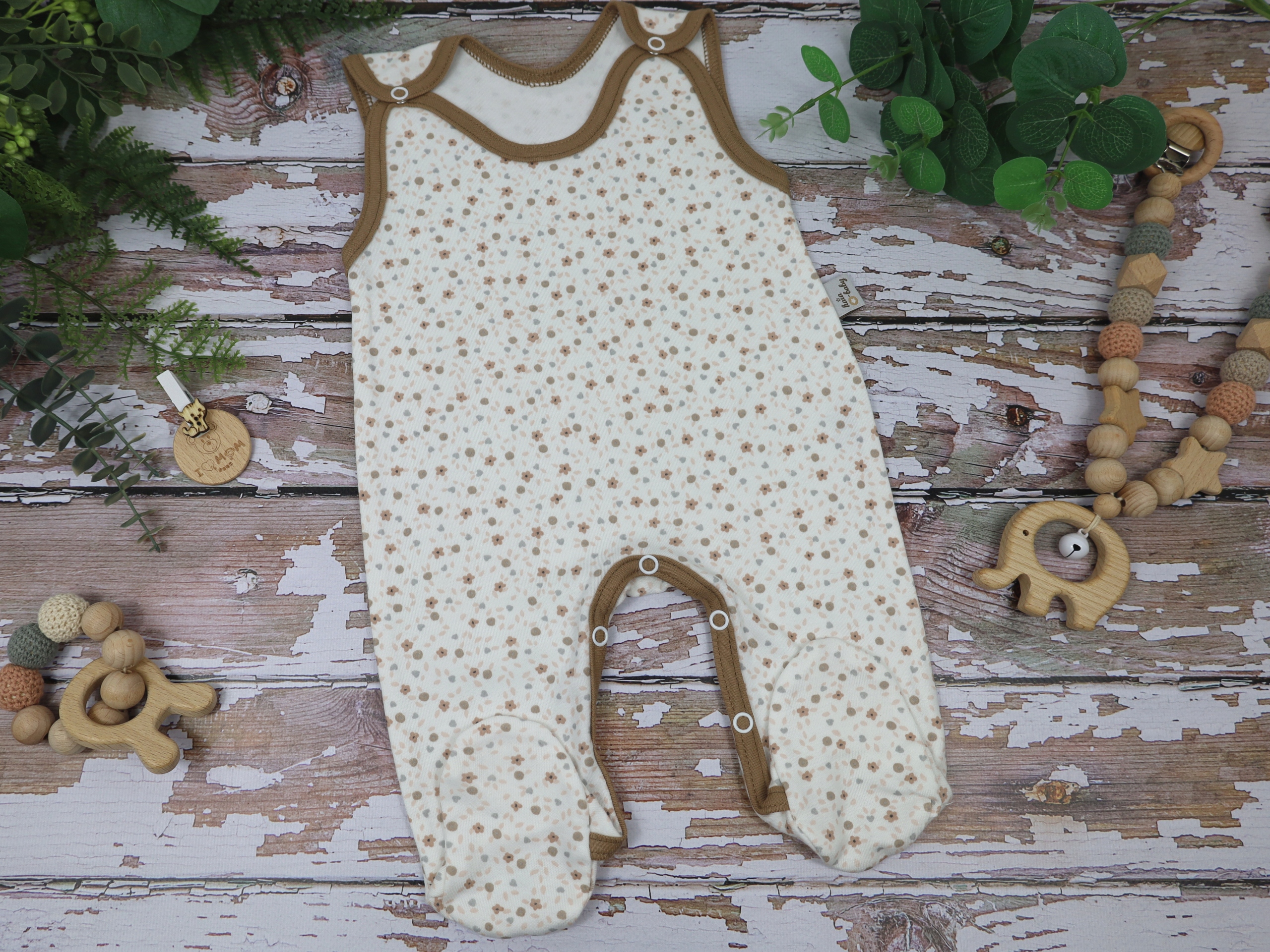 ŚPIOCHY NIEMOWLĘCE ŚPIOSZKI BAWEŁNIANE ROZPINANE r.68 VINTAGE FLOWERS /41/ Marka kaia-baby