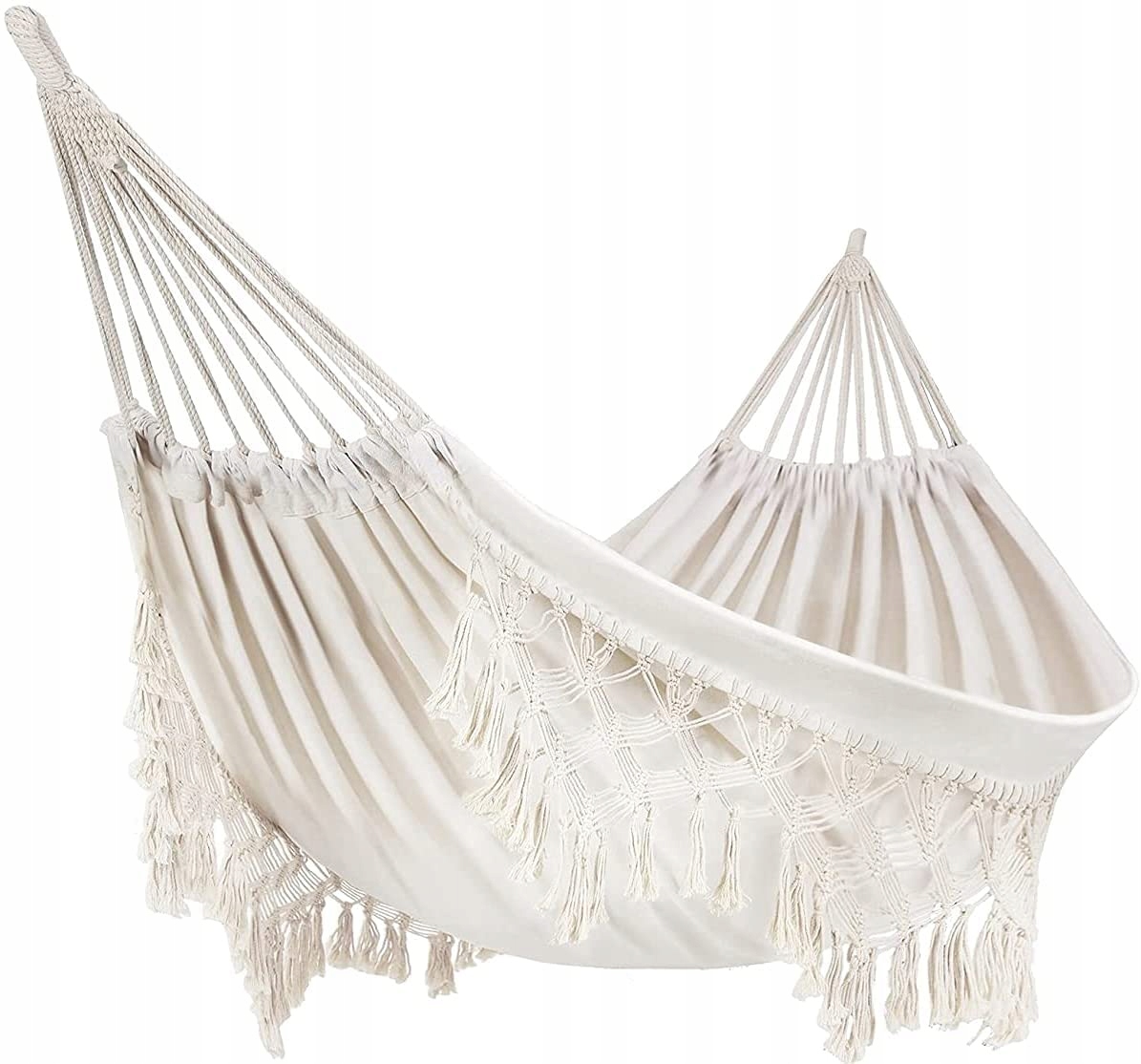 TG60442 Hamak Ogrodowy Brazylijski XL Boho Bujak Dwuosobowy Duży Linki 200X