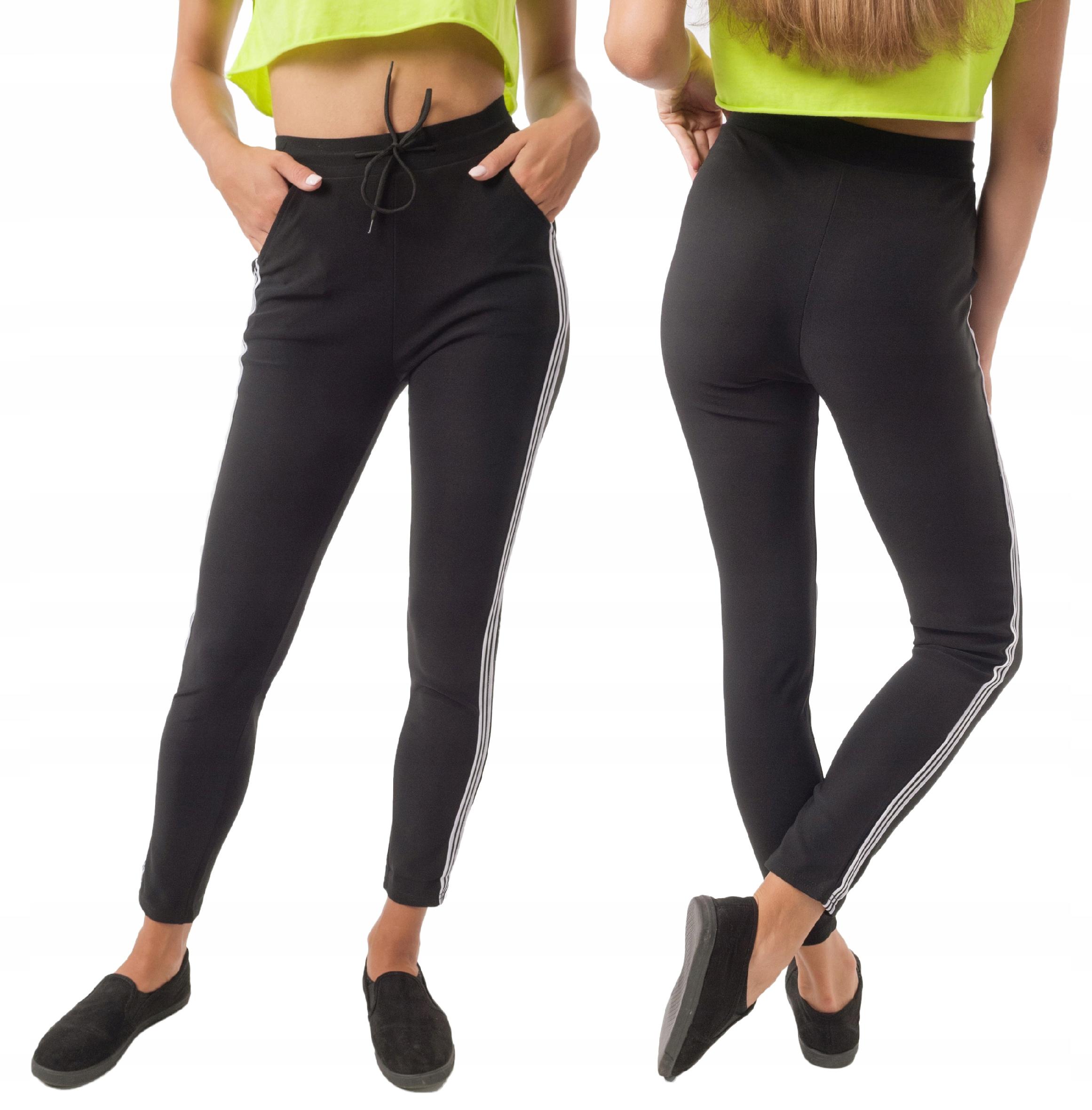 

Spodnie Legginsy Damskie z Lampasami 186-1 3XL/4XL