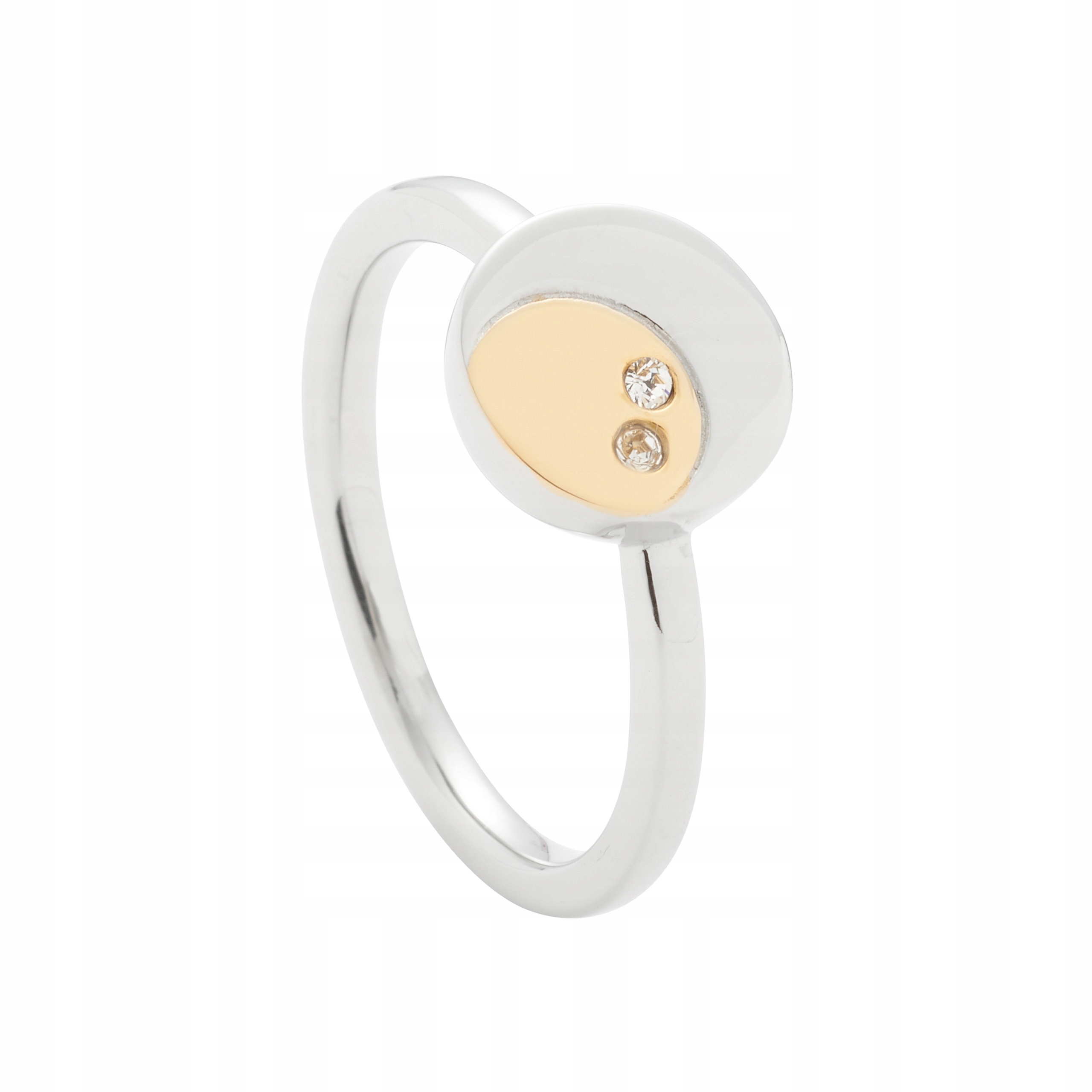 Prstýnek Slunce a Měsíc S Křišťálem z oceli