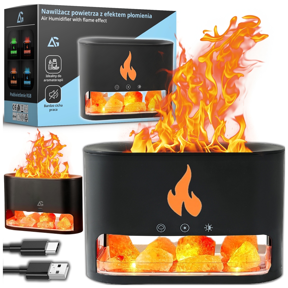 Nawilżacz ultradźwiękowy ARSA GO czarny z aromaterapią i lampką nocną