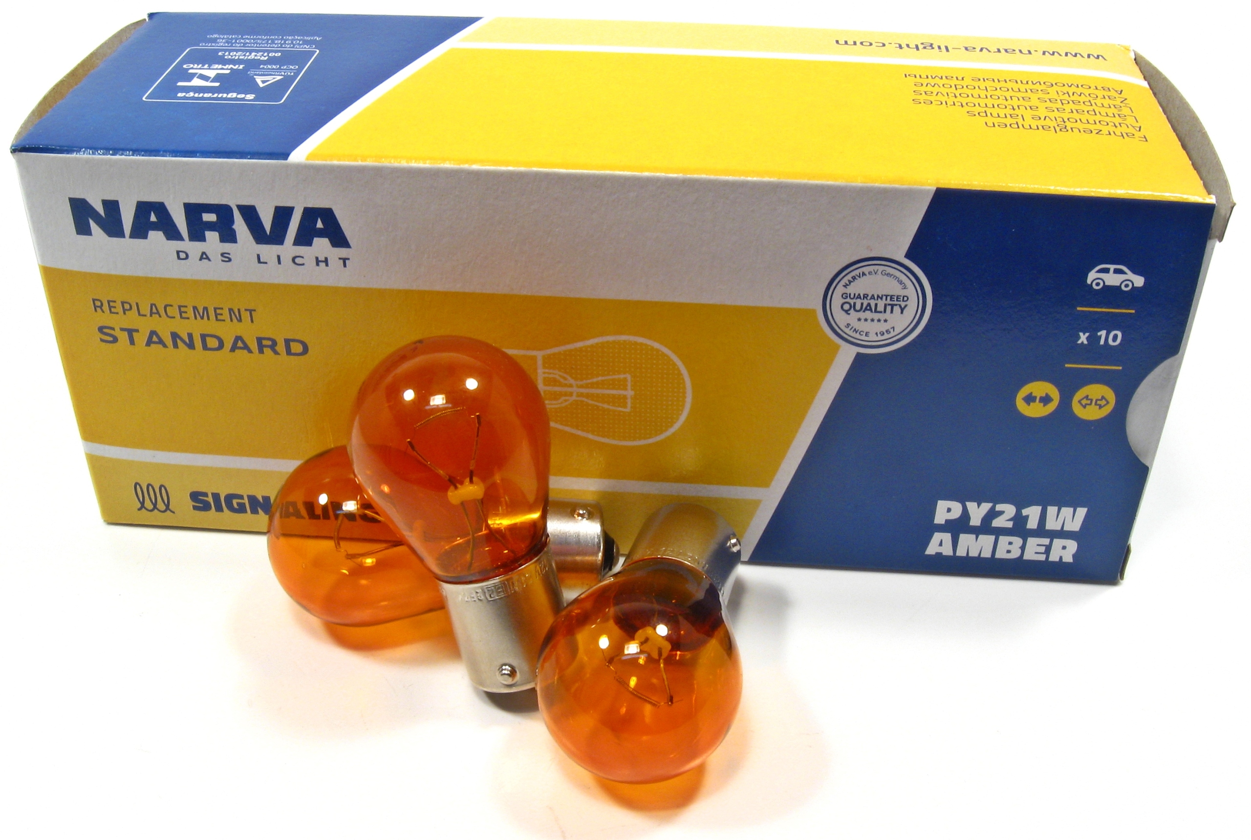 

Żarówka pomarańczowa 21W 12V PY21W BAU15s Narva