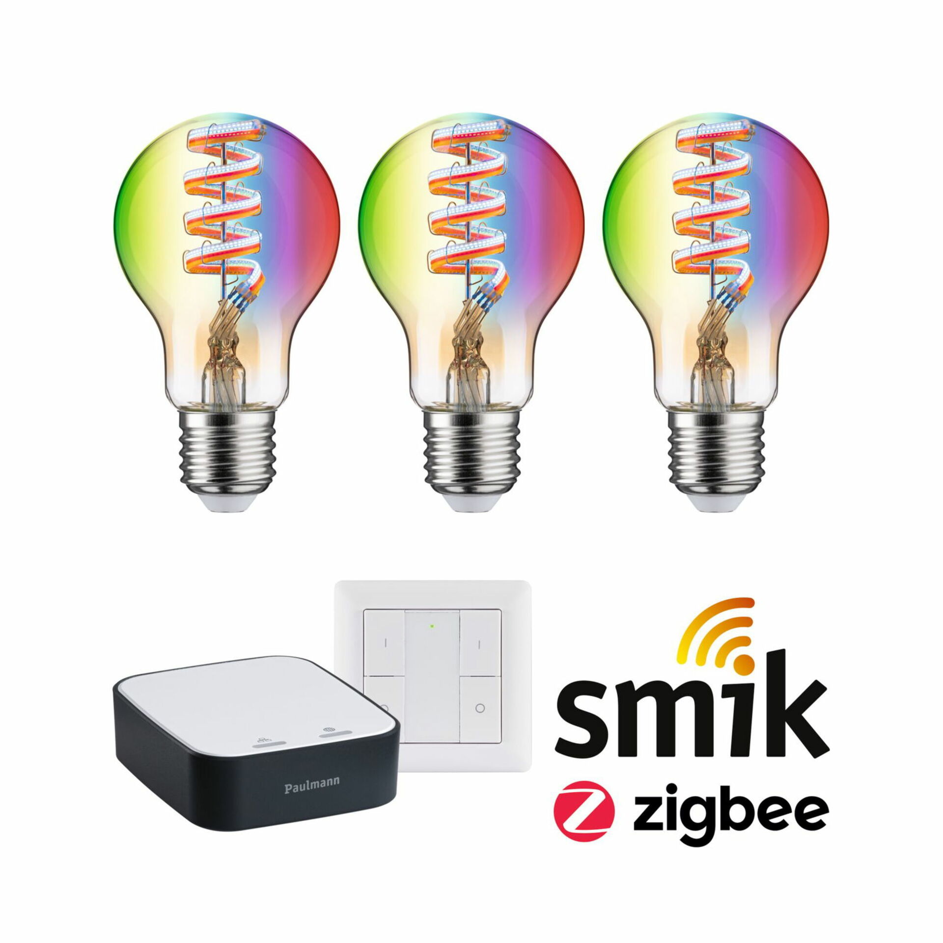 Paulmann Smart Home Zigbee 3.0 súprava 3x Rgbw Led E27 Gateway vypínač