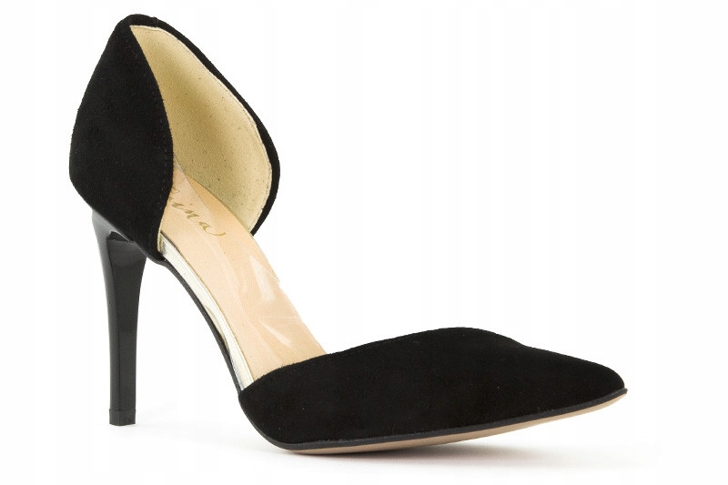 LaRoni E767 Špendlíky Lodičky Kůže Semiš Černé