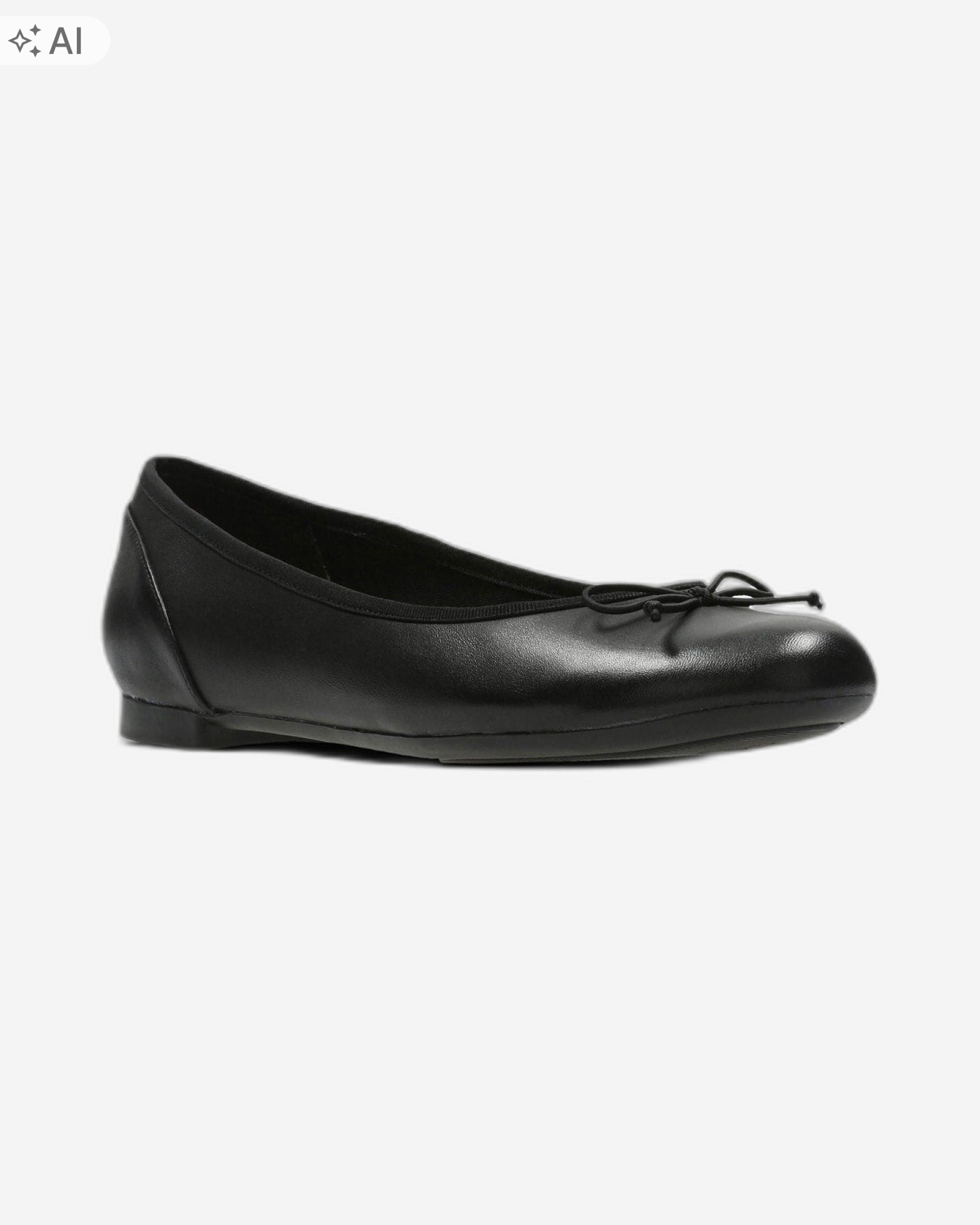 Clarks Černé Baleríny Z Přírodní Kůže S Mašličkou 38 6MA