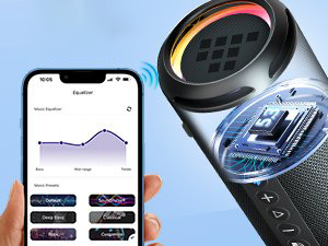 PRZENOŚNY GŁOŚNIK 24W BLUETOOTH BEZPRZEWODOWY MOCNY BAS TRONSMART LITE LED Zasilanie akumulatorowe