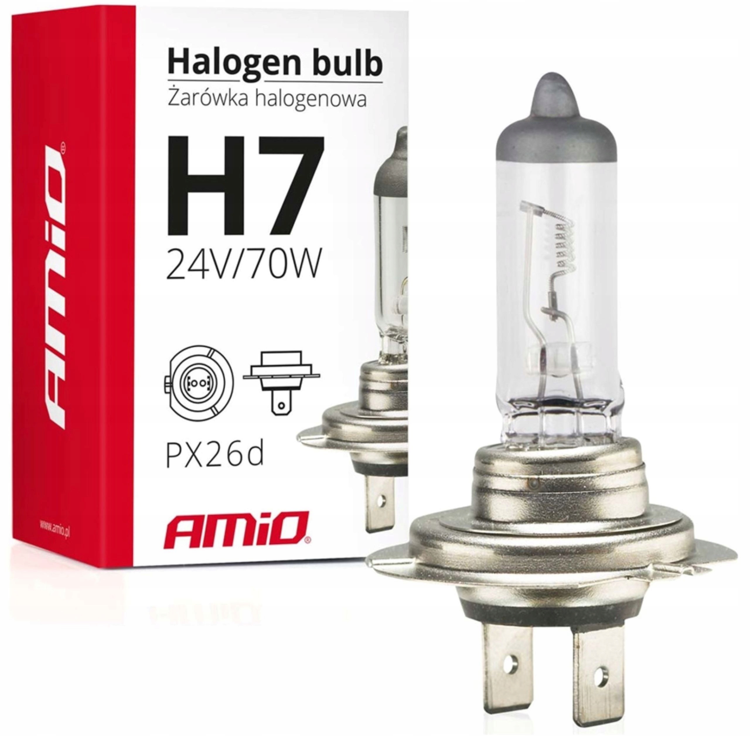 Żarówka halogenowa H7 24V 70W filtr Uv ciężarówka autobus Tir Homologacja
