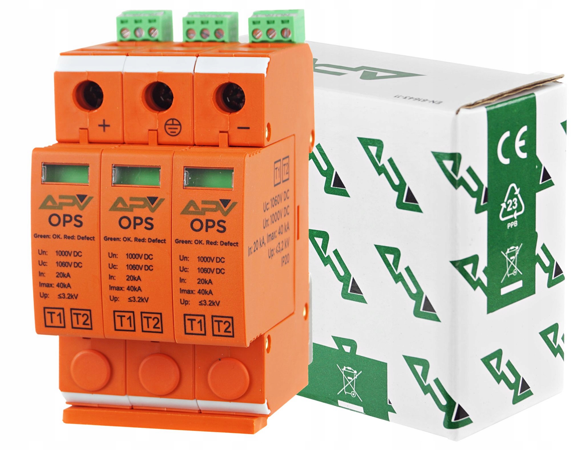 Ochronnik Ogranicznik Przepięć Przepięciowy T1 T2 B+c 1000V DC Fotowoltaika