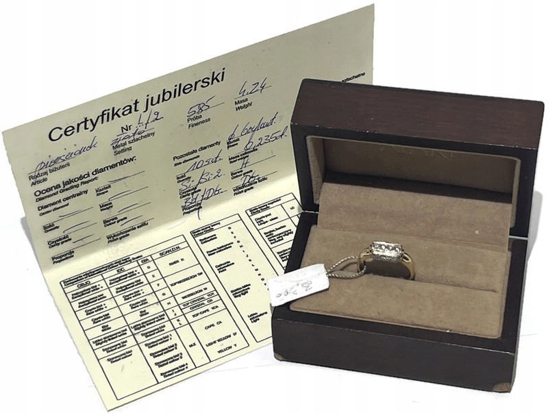 ZŁOTO Pierścionek BRYLANT 585/4,24 CERTYFIKAT R17