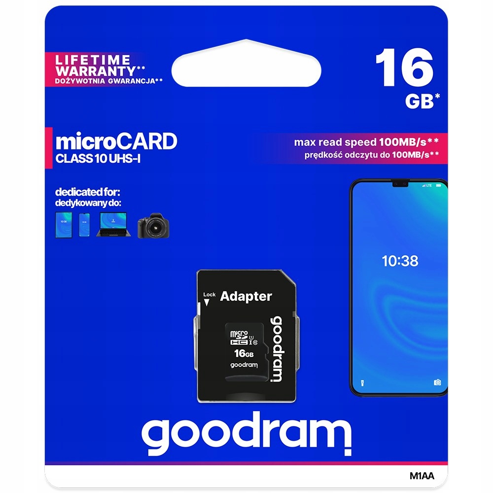 

Karta pamięci micro Sd Goodram 16GB class 10 adapt