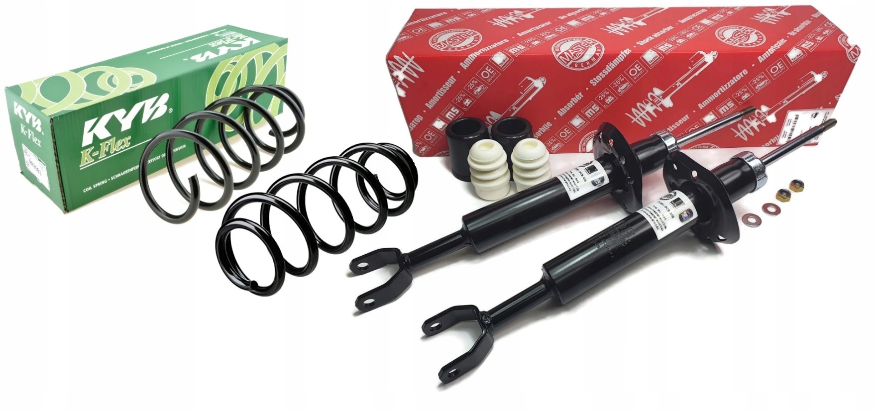 AMORTYZATORY PRZÓD AUDI A6 C5 + OSŁONY + SPRĘŻYNY