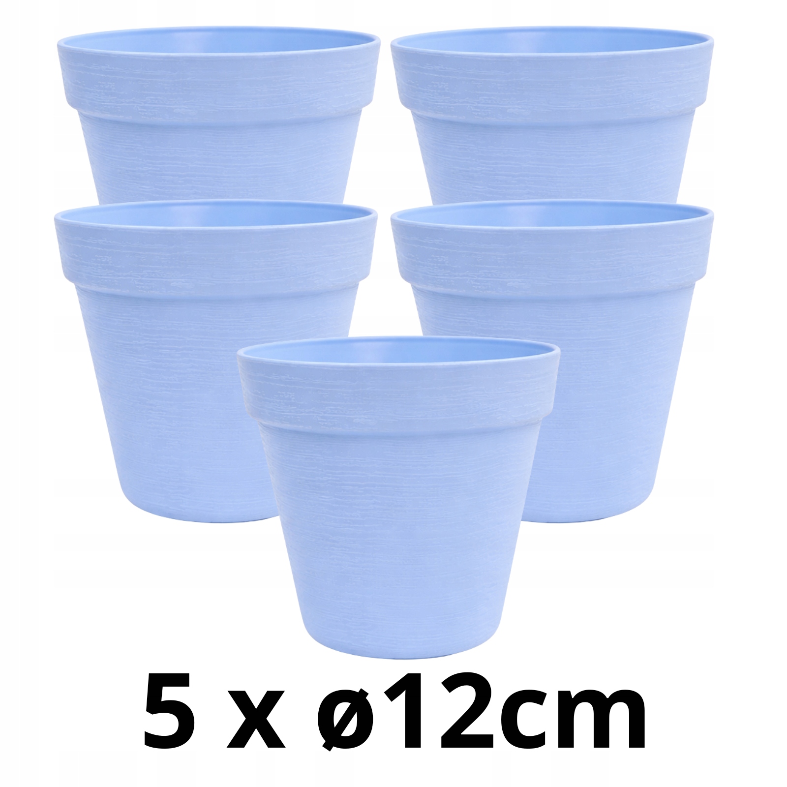 5 X Doniczka w Stylu LOFT 12 cm, Eko, UV Odporna, Niebieski 3