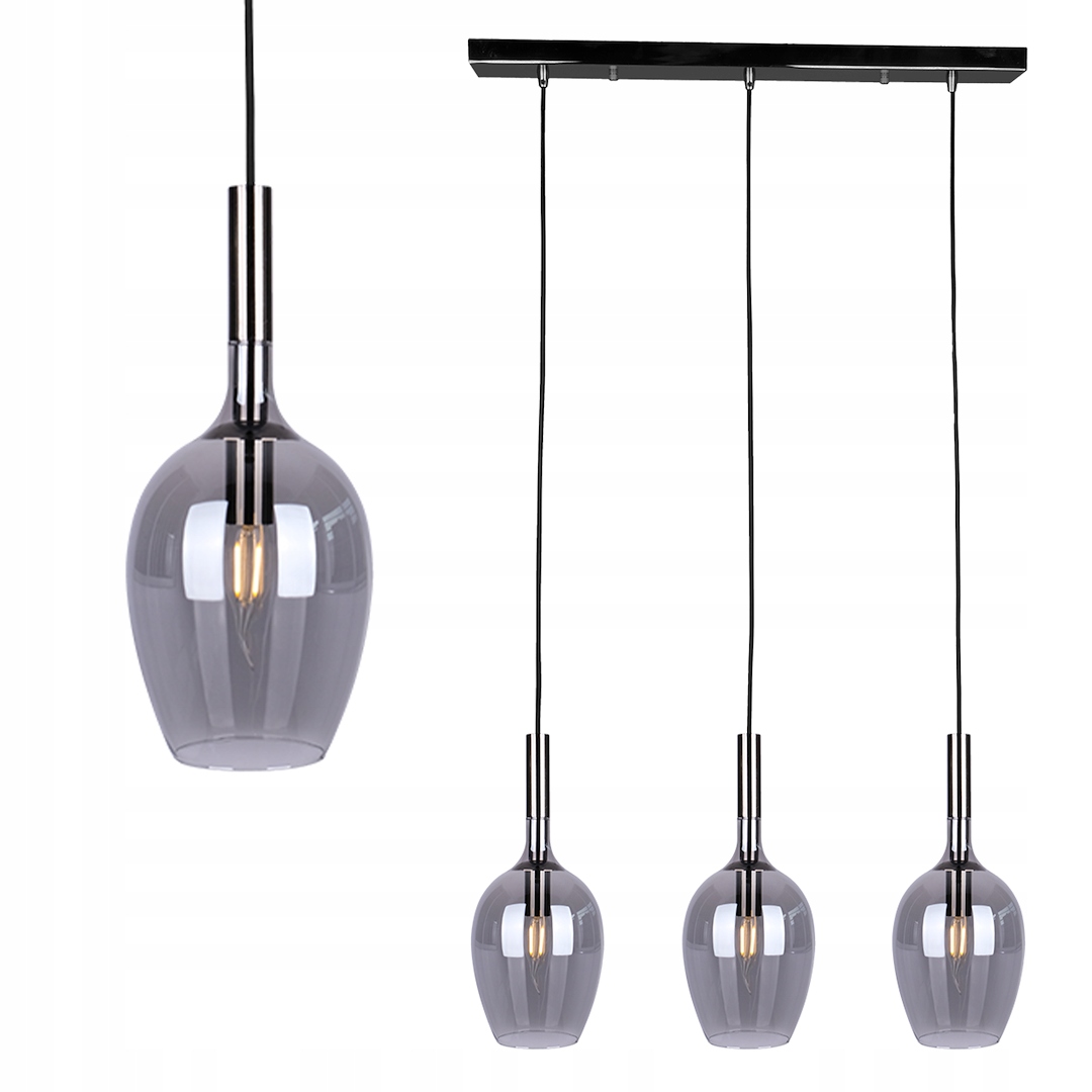 MiLAGRO Závesná lampa Lugano Smoked 3Xe14 Stropný luster Osvetlenie