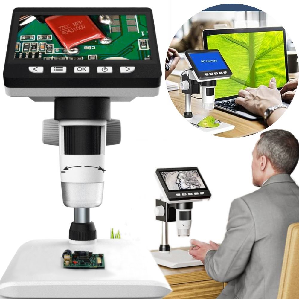 MIKROSKOP CYFROWY LCD PRZYBLIŻENIE 1000X SERWISOWY WARSZTATOWY DO LUTOWANIA