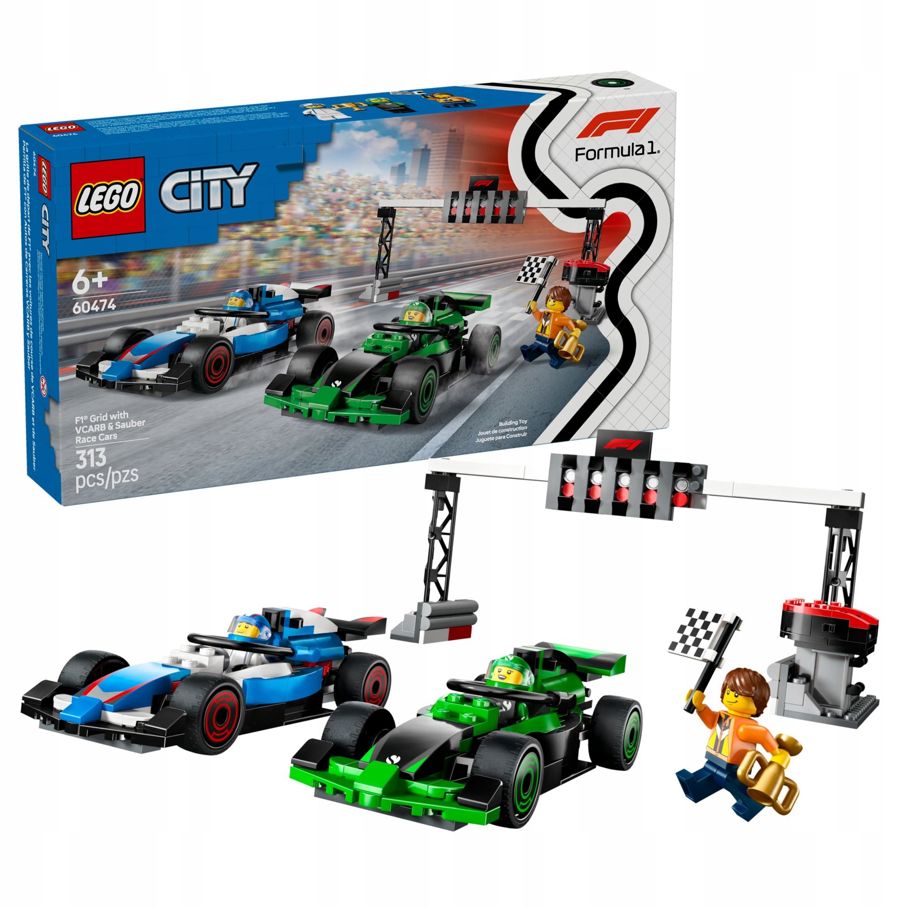 stavebnice Lego City 60474 Padok F1 s formulemi Vcarb a Sauber Formule 1