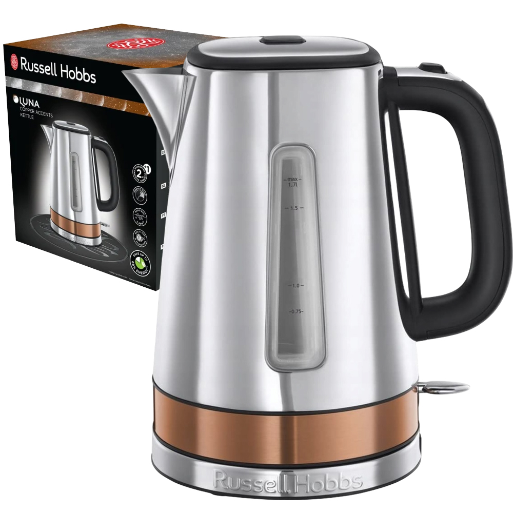 Czajnik elektryczny Russell Hobbs 2400W srebrny 1,7l oszczędny i szybki