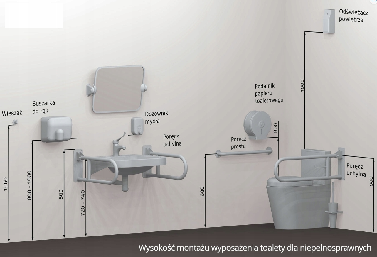 Uchwyt naścienny łazienkowy prosty 20 cm Ø 25 mm Biały Model UP-2