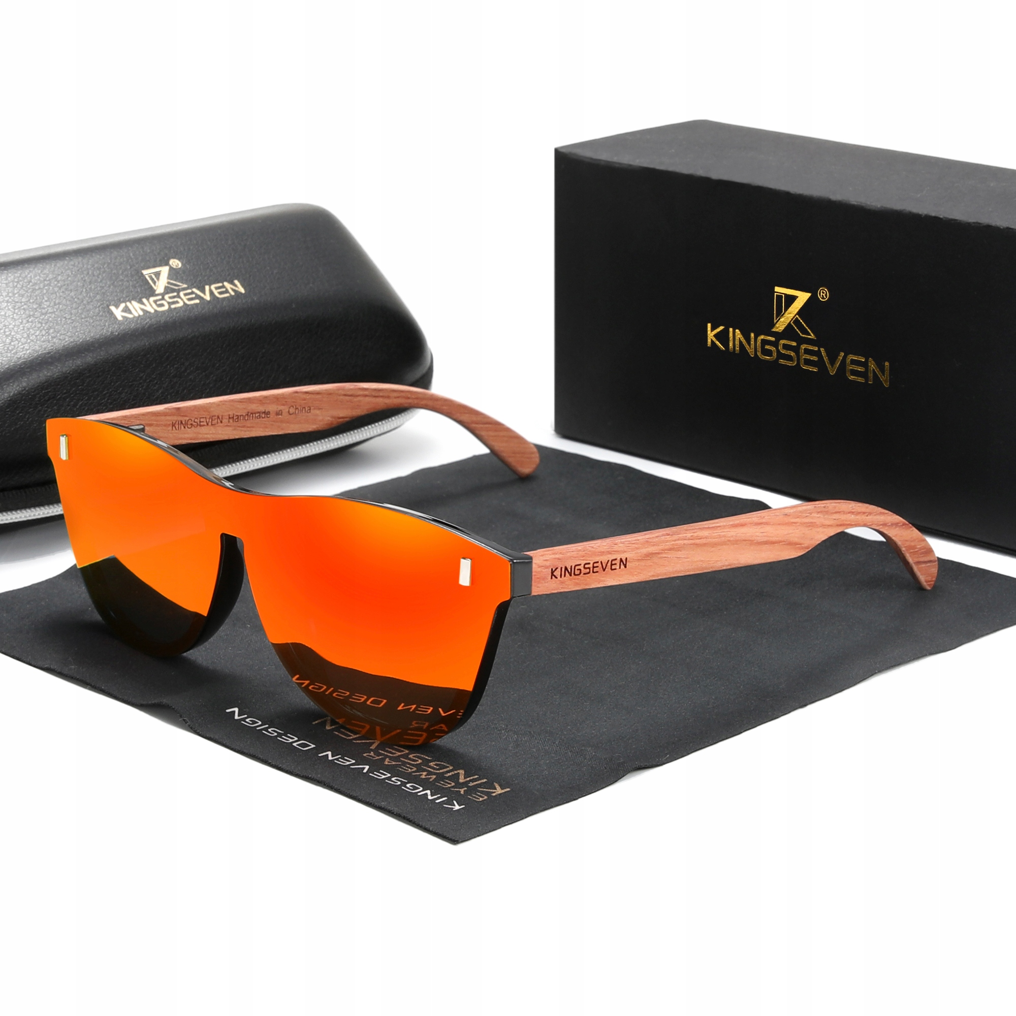 

Okulary przeciwsłoneczne Kingseven UV400 Drewniane
