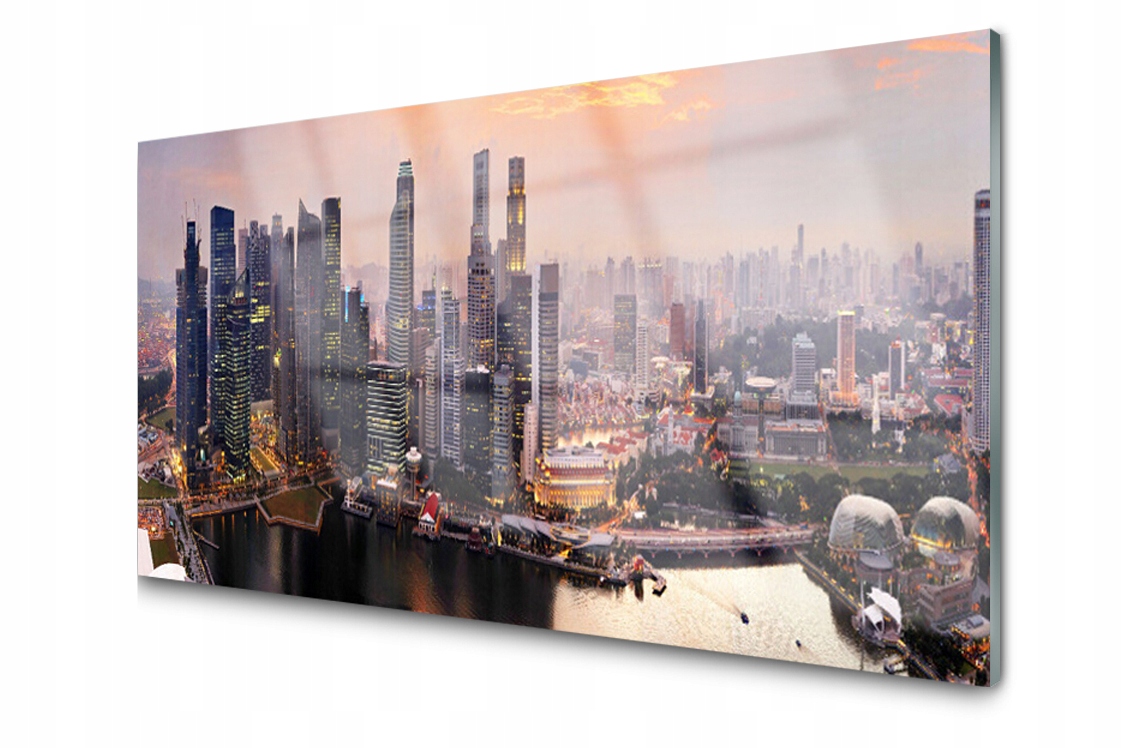 

Panel szklany dekor Miasto Domy 120x60 + Klej
