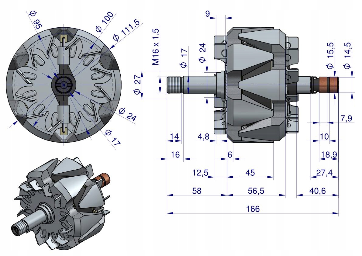 Wirnik alternatora 0123510074EX Nowy Typ EXPOM KWIDZYN eu Producent części Expom