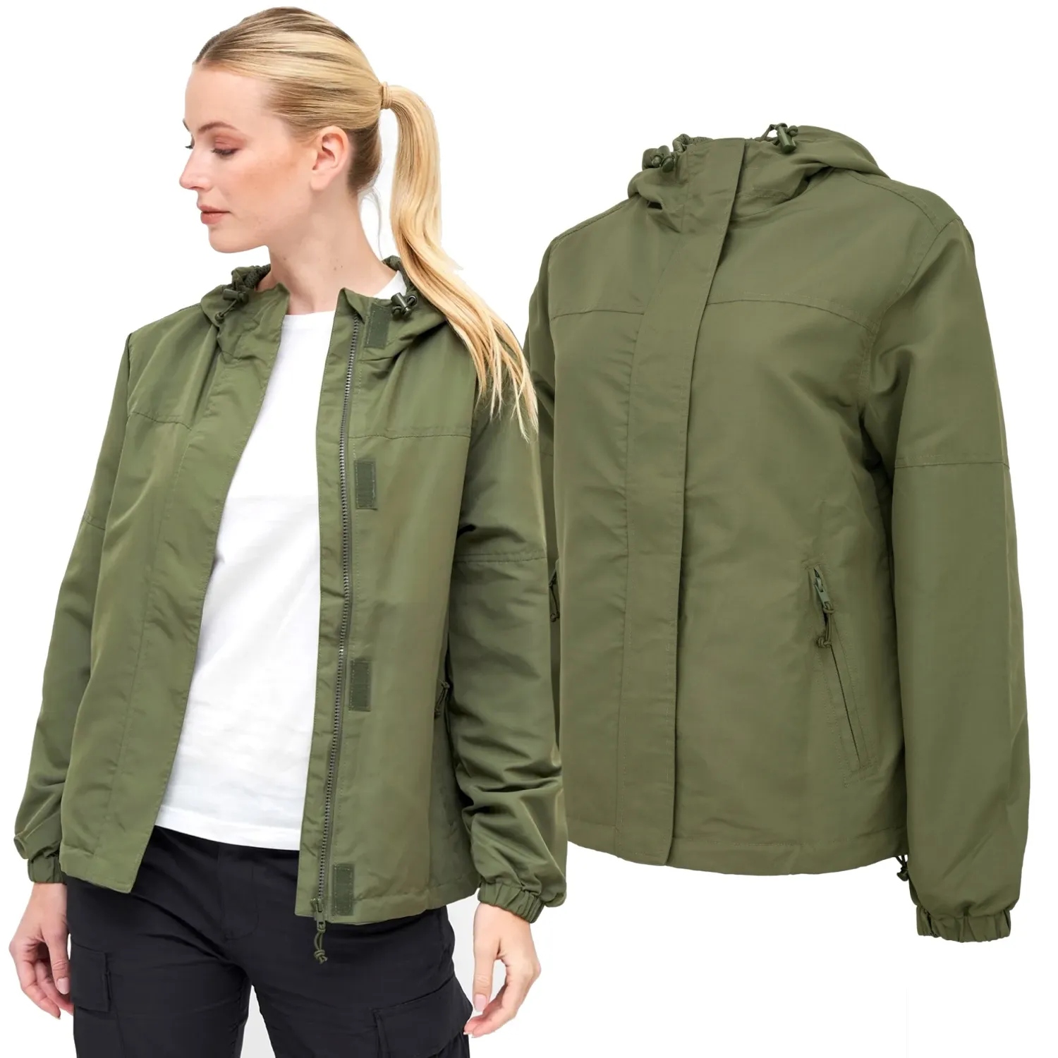 Dámská bunda Brandit Summer Windbreaker Frontzip Olive Xs (32)