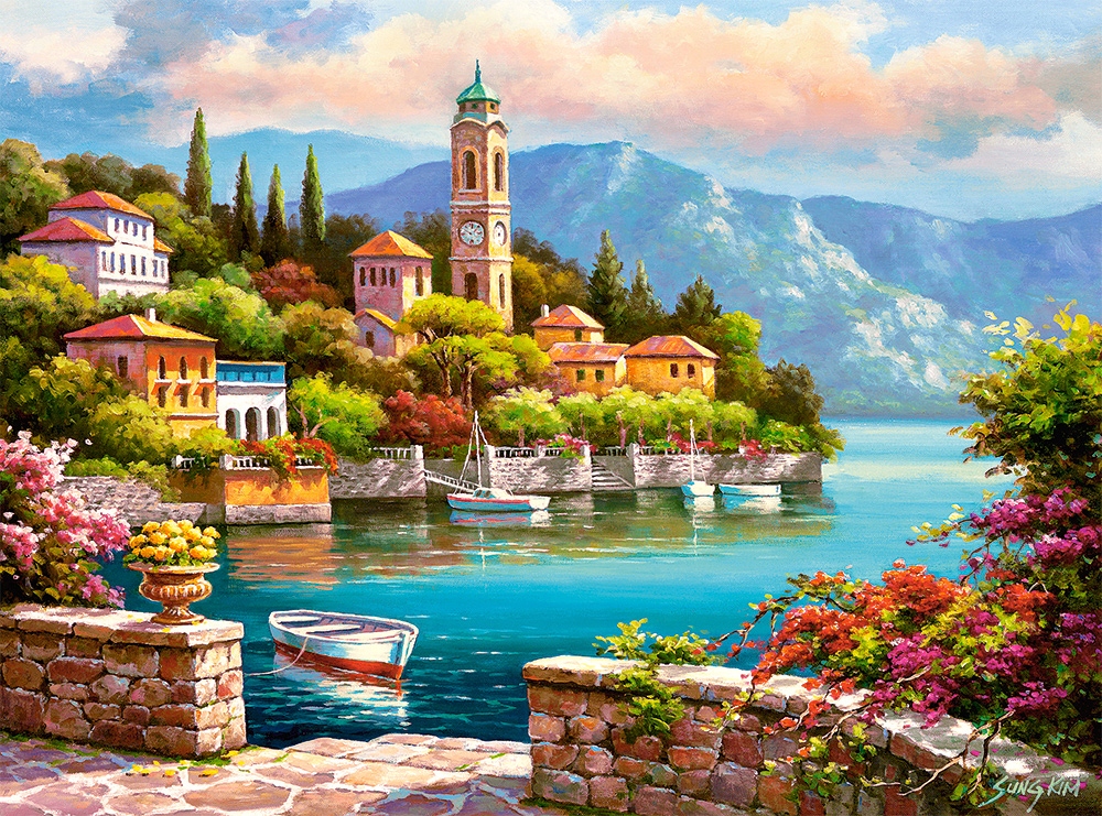 

Puzzle Widok Obraz Góry Morze Miasto 2000 Castor 9