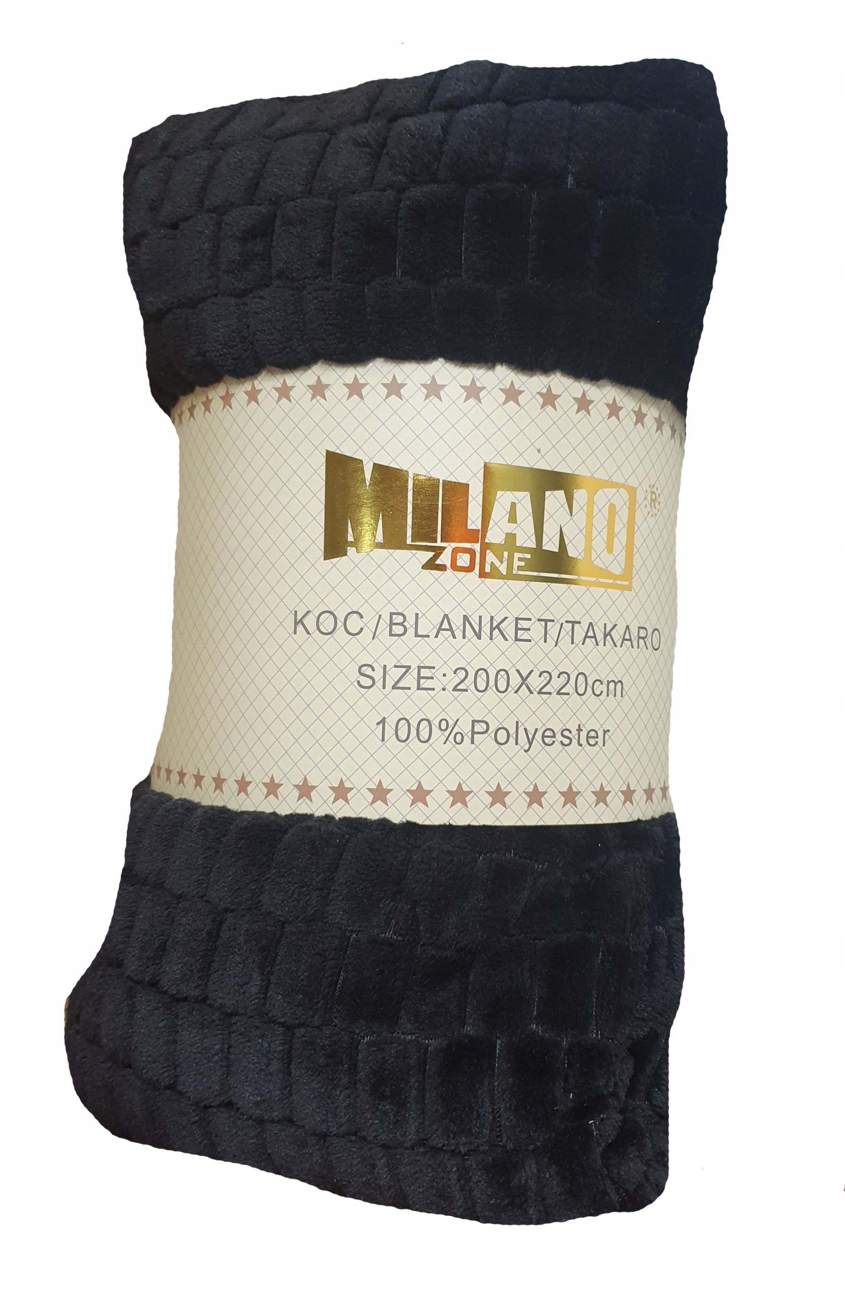 

Koc, narzuta z mikrofibry 200x220 czarny, czerń