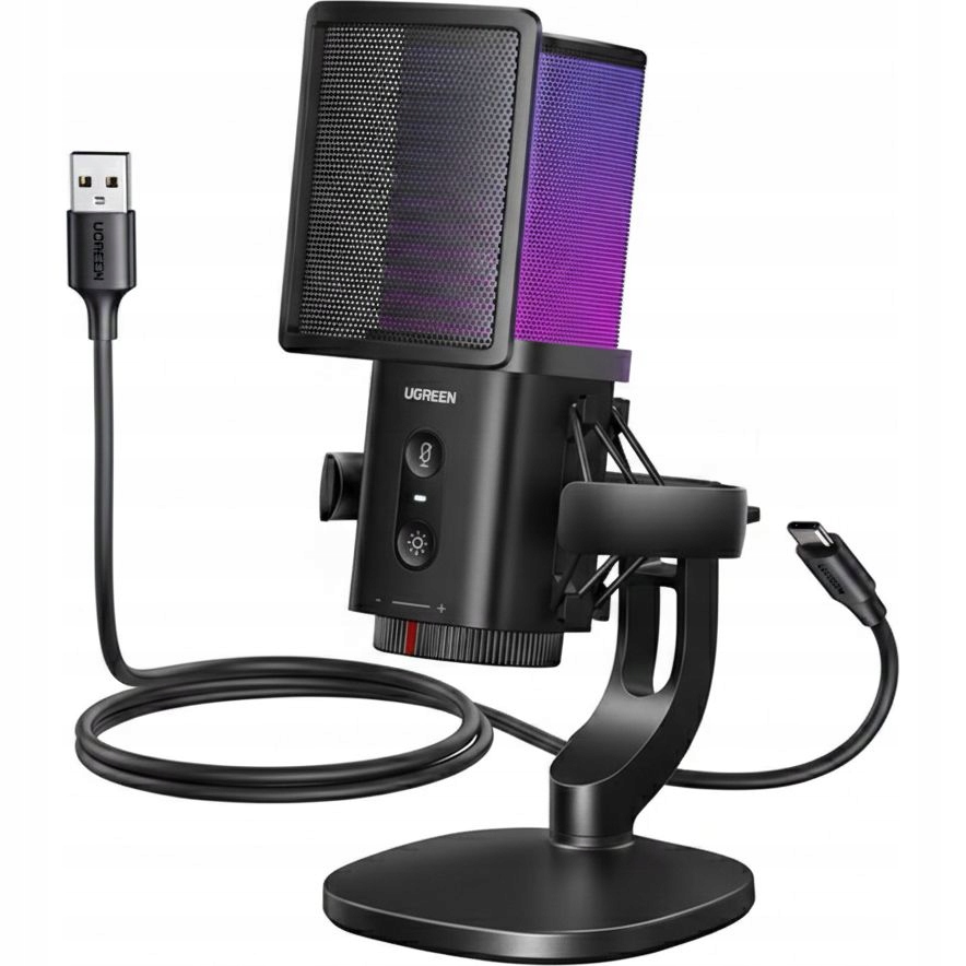 Kabelový mikrofon na stůl pop filtr košík, Ugreen, kabel Usb-a Usb-c