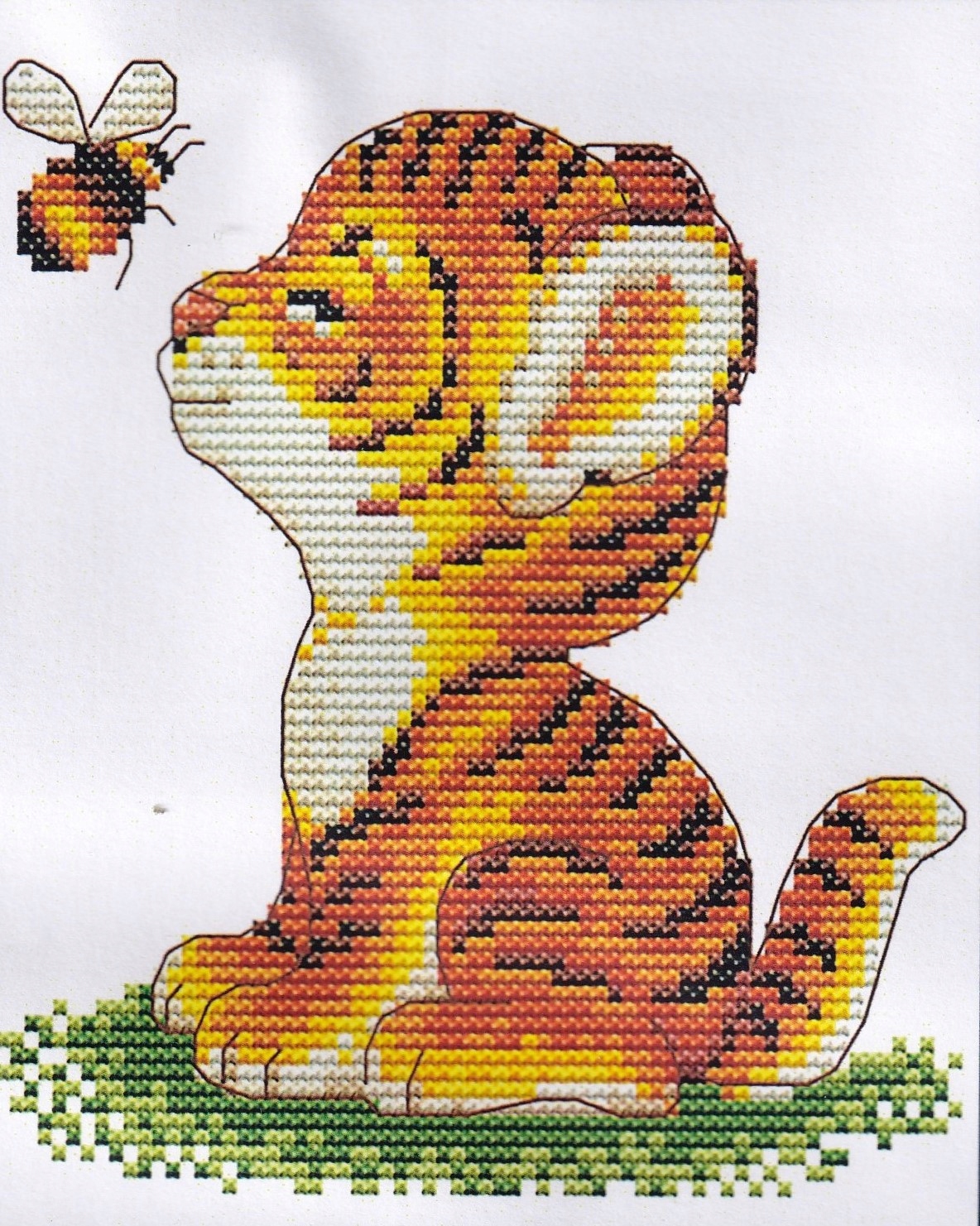 X002 Diy haft krzyżykowy zestaw mulina igły kanwa 45x55 nadruk 40x50 fauna