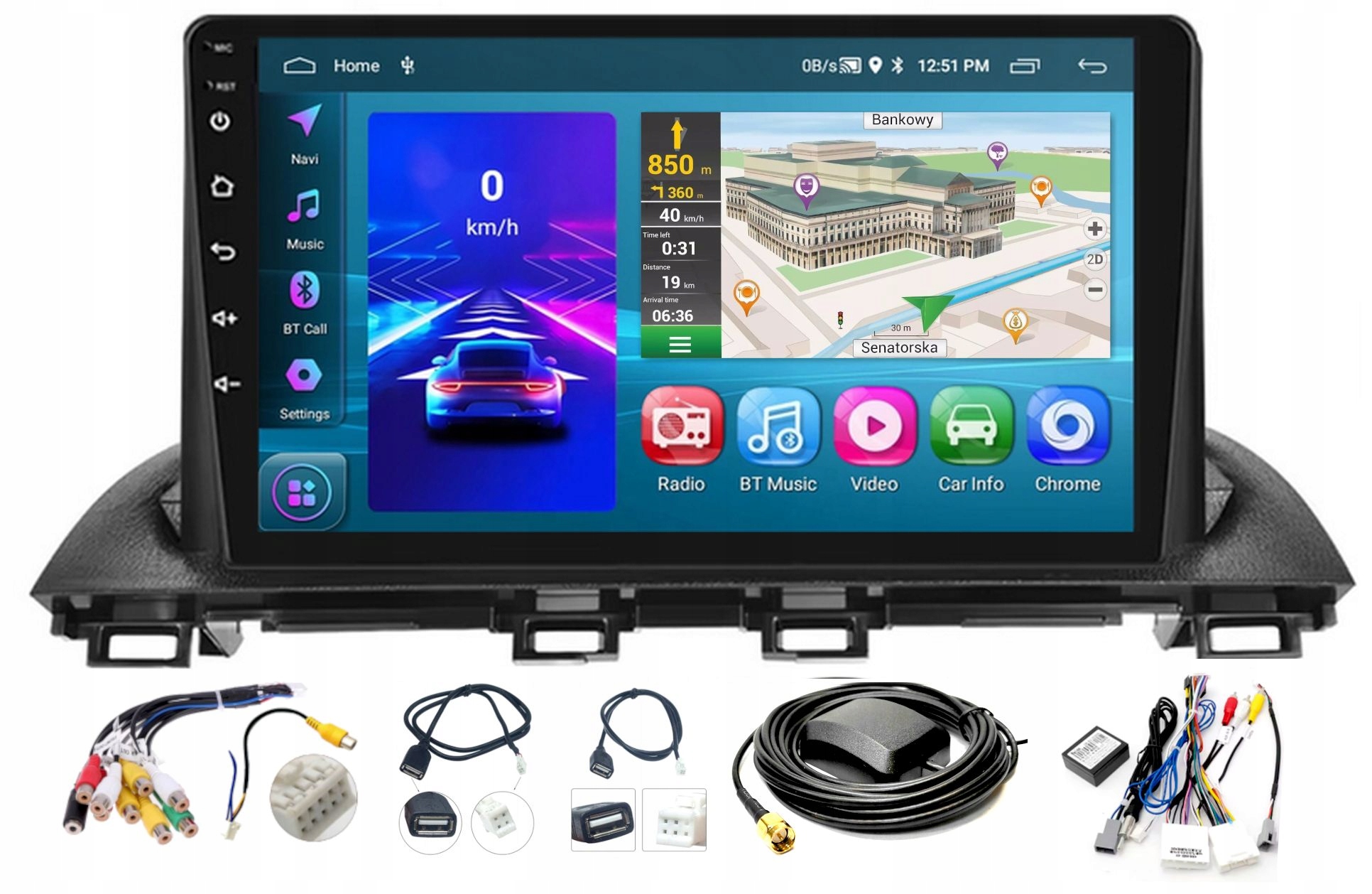 Autorádio Android Mazda 3 2013-2018 Wifi Carplay Usb 4GB 64GB