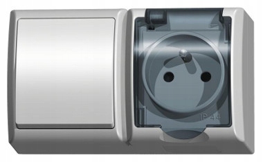 

Łacznik gniazdo kpl. natynkowy IP44 Ospel Fala