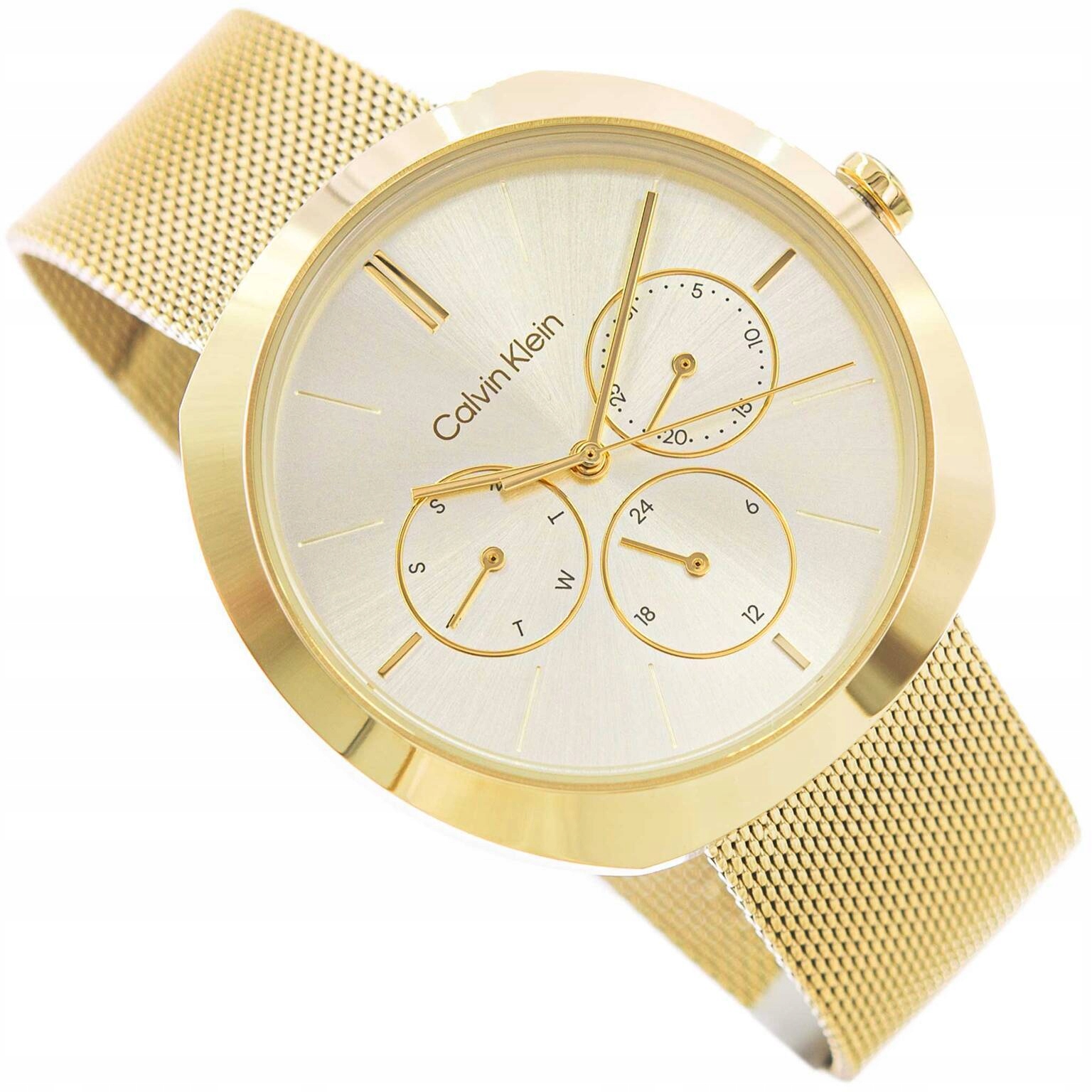 Dámské Hodinky Calvin Klein 25200339 Shape Zlaté Na Náramku Datumovka