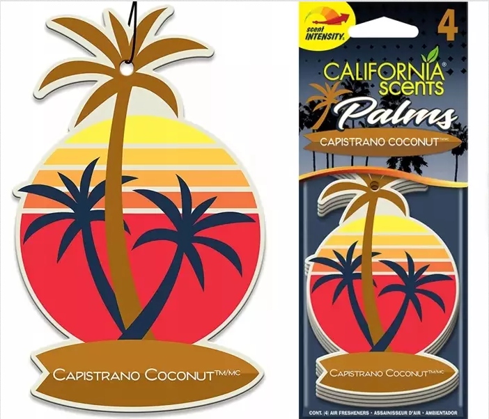 California Scents Capistrano Coconut Kokos Zawieszka Zapach Do Samochodu 4x