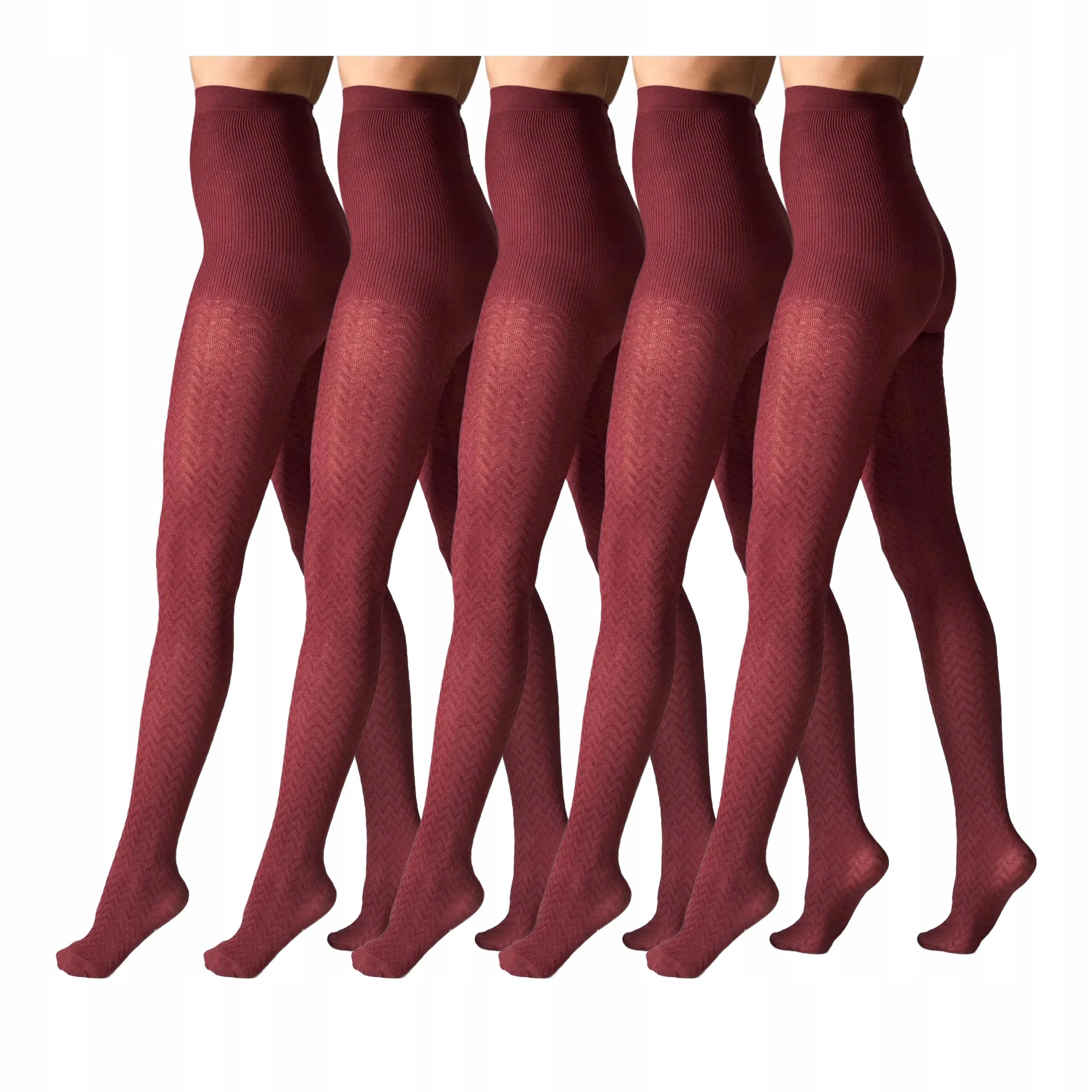 5 párů Punčocháče s kašmírem a viskózou bordó L2011 Cashmere 5x Burgund 2-S