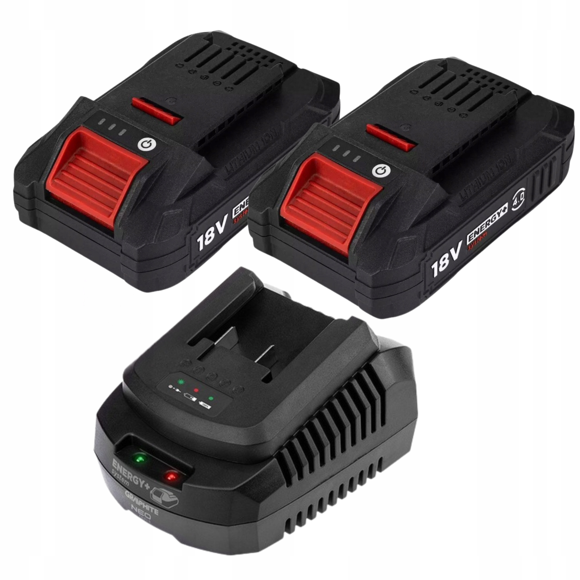 Zestaw 2x Akumulator 4Ah Ładowarka Bateria Boost Up Graphite Neo Energy+
