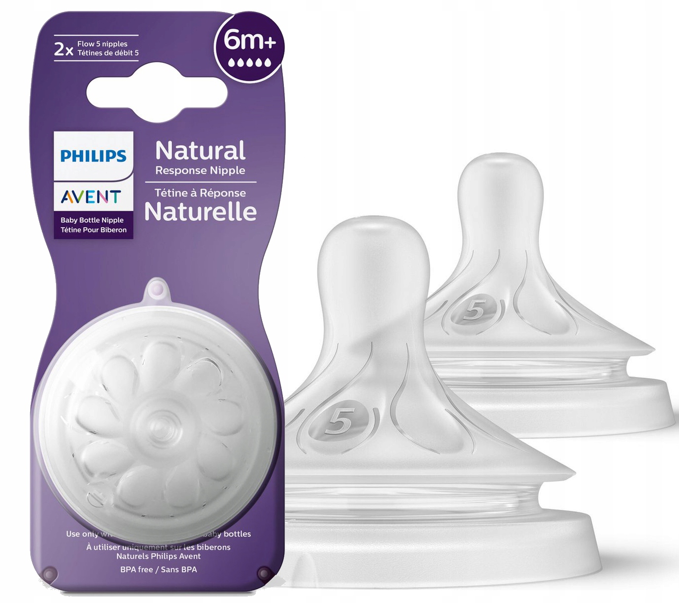 

Avent natural smoczek do butelki Response 6m+ nr5