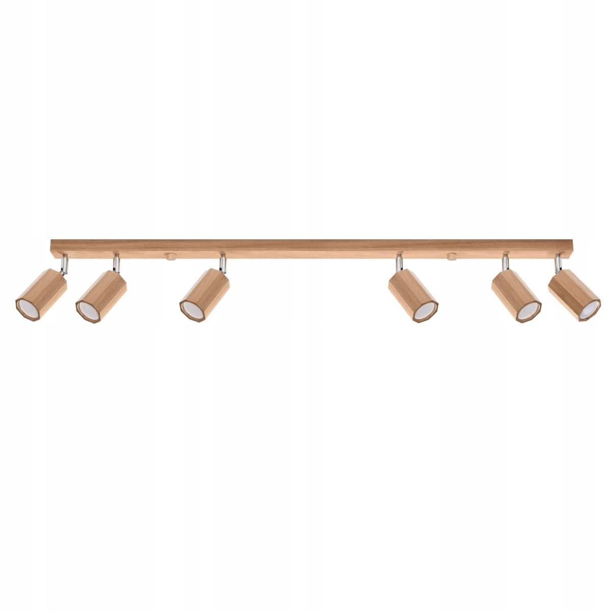 Lampa sufitowa Zeke 6-punktowa z drewnianymi kloszami spotami Sollux