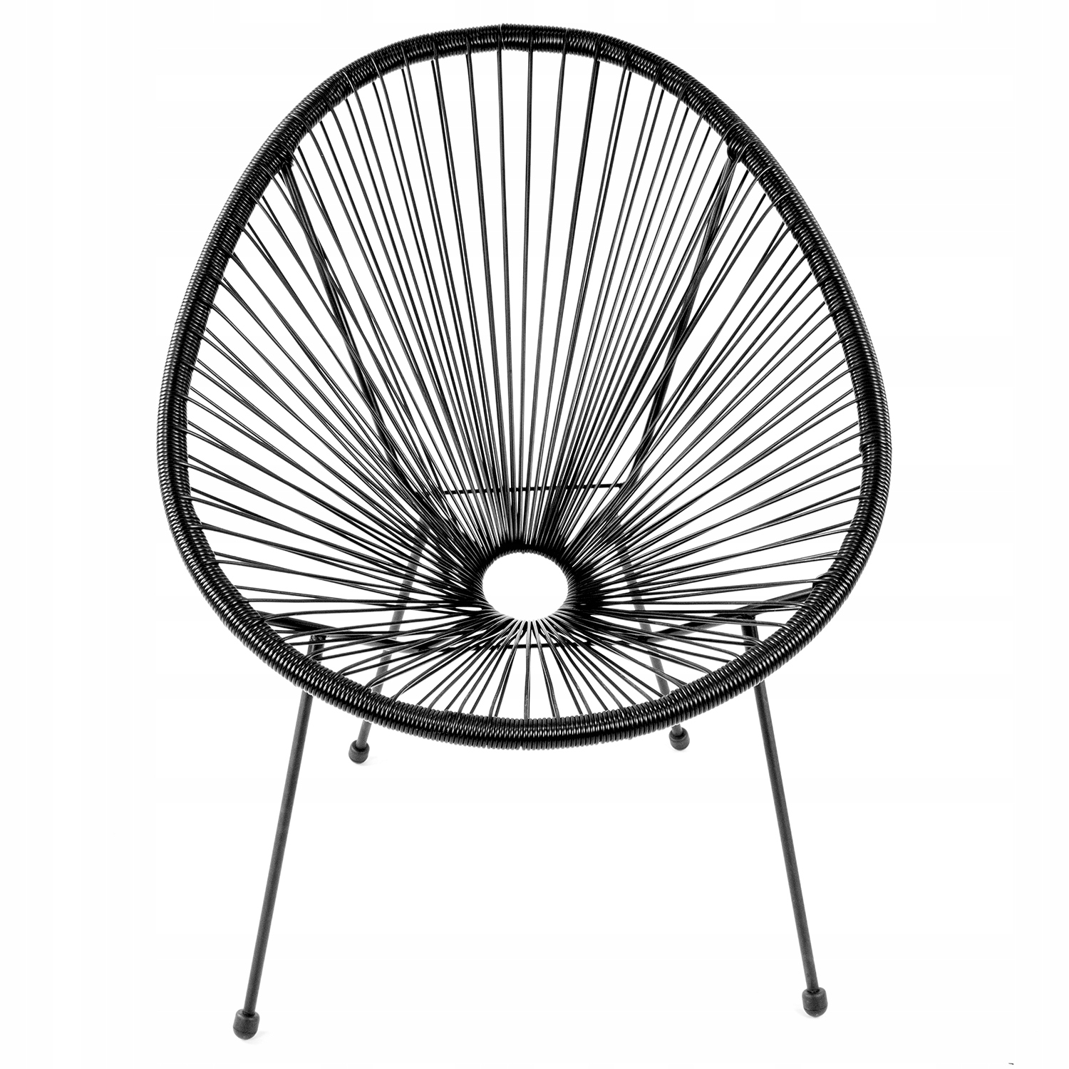 WYGODNE KRZESŁO OGRODOWE ACAPULCO CZARNE MEBLE OGRODOWE TECHNORATTAN FOTEL Kolor dominujący czarny