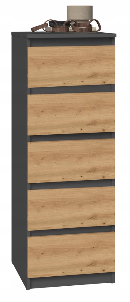 KOMODA SZAFKA NOWOCZESNA 40cm POJEMNA REGAŁ SZUFLADY MEBLE ANTRACYT ARTISAN