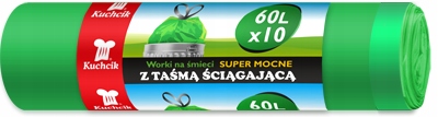 

Worki Na Śmieci Z Taśmą Mocne Kuchcik 60L 10 sztuk